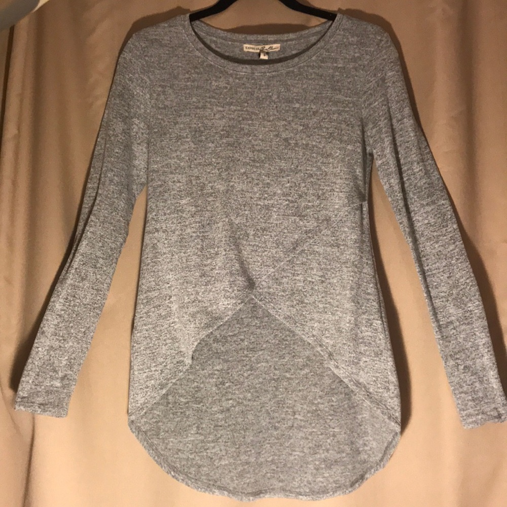 Express gray sweater, low from back, small